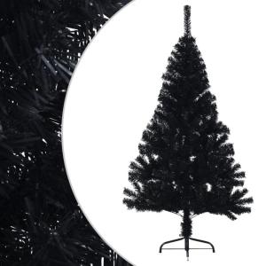 künstlicher Weihnachtsbaum,Tannenbaum künstlich,Künstlicher Halb-Weihnachtsbaum mit Ständer Schwarz 150 cm PVCGeeignet für Patio, Schlafzimmer, Wohnzimmer, Weihnachten