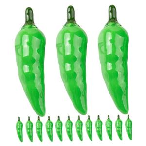 32St simuliertes Gemüse wohnraumdeko The Green Werbeprop für Paprika Kunstgemüsemodell Simulation Requisiten grün lebendige Pfeffermodelle falscher Chili Bauernhausdekore Schau