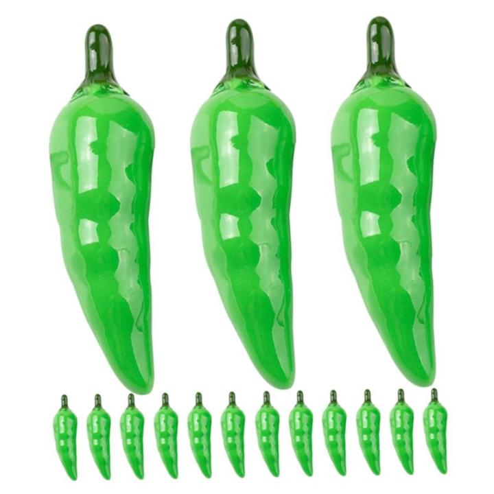 32St simuliertes Gemüse wohnraumdeko The Green Werbeprop für Paprika Kunstgemüsemodell Simulation Requisiten grün lebendige Pfeffermodelle falscher Chili Bauernhausdekore Schau