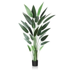 Kunstlelieboom, 180 cm, nep tropische plastic palm, perfecte grote planten in pot voor binnen, buiten, huis, kantoor, tuin, moderne decoratie, housewarming cadeau (1 stuks)