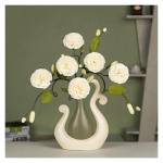 Kunstblumen Künstliche Blume mit Keramikvase, künstlicher Blumenstrauß für Zuhause, Wohnzimmer, Dekoration, Tischarrangement für Party für jeden Anlass
