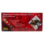 31852 Kerstboomkaarsen, set met 12 draadloze led-kerstboomkaarsen om vast te klemmen, 6 zuignappen, 6 houders in stervorm en 4 punten, werkt op batterijen, met afstandsbediening