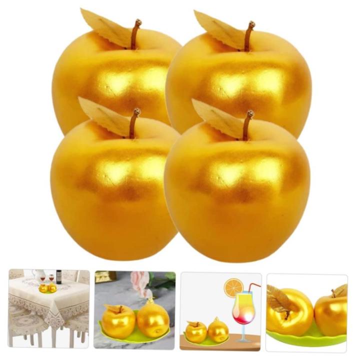 12 STK Simulierter Goldener Apfel Gefälschte Früchte Prop Falsches Obst Gefälschte Äpfel Künstliche Traubentraube Fruchtfliege Künstliche Weihnachtsfrüchte Modell Vitrine Sc