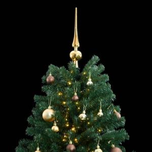 Künstlicher Weihnachtsbaum, Tannenbaum, Christbaum mit Metallständer, Weihnachtsdeko Kunstbaum, 300 LEDs & Kugeln 210 cm