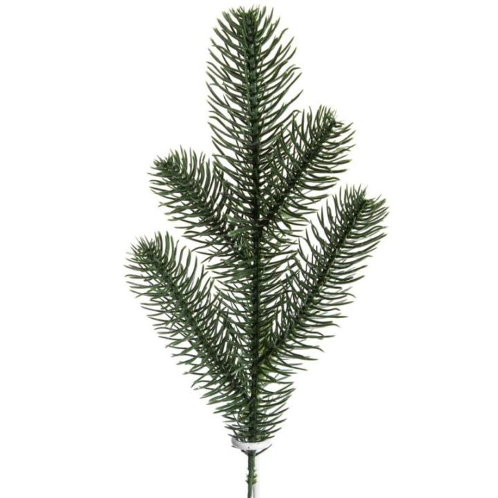 Kunstdennentak/kersttak karpaten spuitgietwerk met 5 punten, kleur donkergroen (12 stuks)