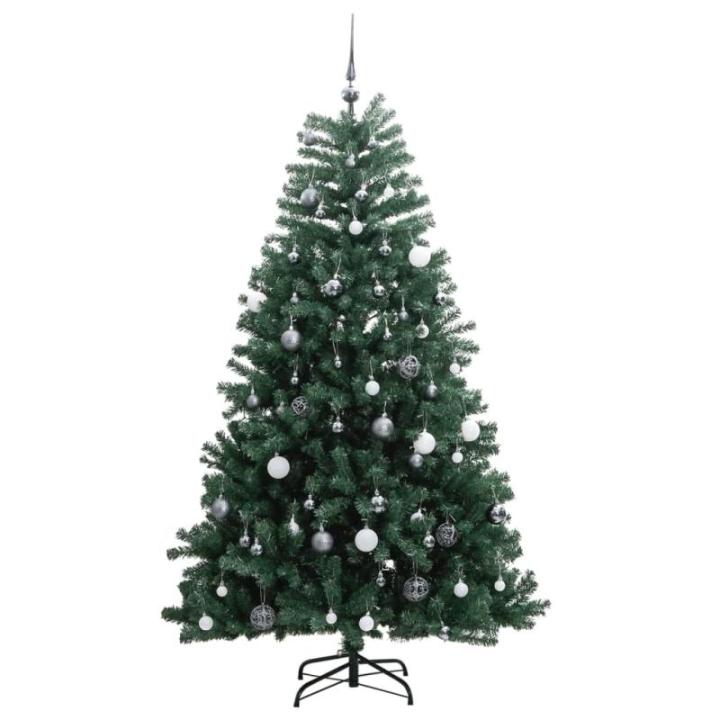 Weihnachtsbaum, Klappbar Christbaum mit 300 LEDs Kugeln Ständer, Beleuchtet Tannenbaum Kunstbaum mit 8 Beleuchtungsmodi, Weihnachtsdeko Dekobaum, 240cm