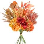 Kunstblumen Künstliche Pflanzen Blumen Deko Seidenblumen Blumenarrangements Kernstück Hochzeit Blumenstrauß(Herbstrot)