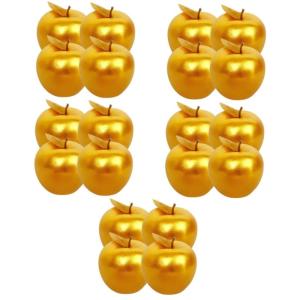 20 STK Simulierter Goldener Apfel goldene realistische Äpfel lebensechte Frucht Produkte künstliche früchte dekoapfel Spielzeug dekoratives Modell dekorative Obst-Requisiten Sch