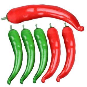2 Sätze Simuliertes Pepper-Modell Wohnungsdeko Hausdeko Kunstgemüse Simulation Pfeffer Gefälschte Pfefferstütze Vorzeigemodell Gefälschte Essensrequisite Poly-Drache 6 Stück 