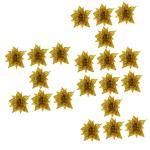 21 STK Künstliche Blumen Weihnachtsglitter Rosengirlande Künstliche Weihnachtsblumen Krippendekor Glitzernde Weihnachtssternblume Gold Weihnachtsglitzerblume Weihnachtsbaum Sport