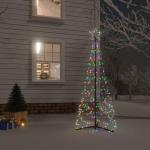 Mobili Weihnachtsbaum mit farbigem Kegel, 200 LEDs, 70 x 180 cm, Weihnachtsdekoration, Weihnachtsbaum, künstlicher Weihnachtsbaum, dünner Ständer