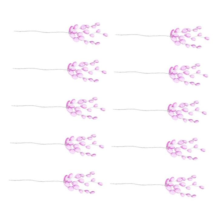 50 Stück Simulierte Dreizackige Künstlicher Blumenstiel Hochzeitsdekorationen Für Die Zeremonie Künstlicher Kranz Hochzeitszubehör Künstliche Blumenzweige Violett Acryl