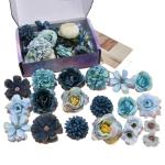 20 stuks , mini-bloemkoppen voor handwerk, gesimuleerde blauwe bloemen van zijde voor decoraties, kunstdecoratieve bloemen voor kamerdecoratie