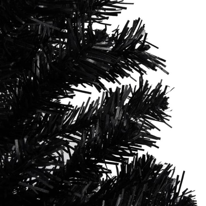Wiederverwendbar Künstlicher Weihnachtsbaum Beleuchtung und Kugeln 150 cm H Christmas Tree Weihnachtsbaum Home Tannenbaum Weihnachtsdeko Christbaum Kunstbaum Halloween PVC Schwarz
