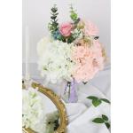 Kunstbloemen, hortensia, 10 stuks, kunstmatige hortensia-koppen met stelen, voor bloemstuk, bruiloftsfeest, huis, hotel, wit
