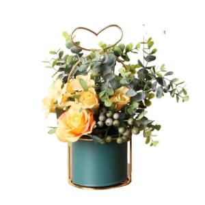 Kunstblumen Künstliche Blumen mit Topf, tragbare Blumenarrangements Kunstpflanze für Zuhause, Hochzeit, Party, Büro, Herzstück, Dekoration für jeden Anlass