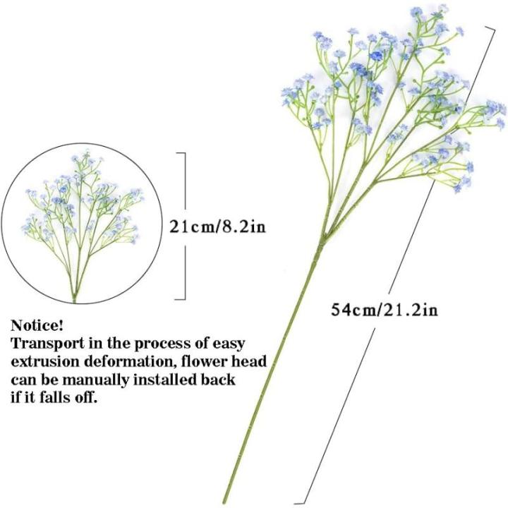 Gypsophila , 10 stuks, Gypsophila , sluierkruid, namaakbloemen, boeketten voor bruiloft, bruid, feest, woondecoratie (blauw)