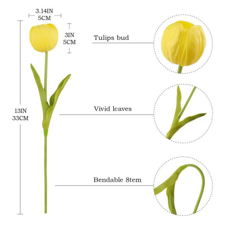 Kunstmatige tulpen (geel, 15 stuks)