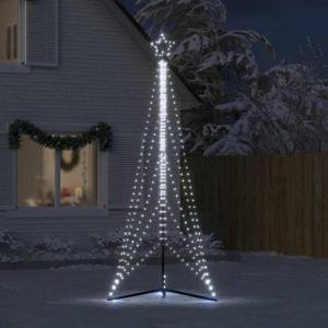 LED Weihnachtsbaum Aussen Kegelform Weihnachtsbaum Metall Groß Kaltweiß 861 LEDs Tannenbaum Lichterbaum Weihnachtsdeko Aussen Weihnachtsbaum Tanne 302 cm
