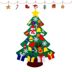 Kid Felt Christmas Tree | Wall Art Decor | Christmas Tree Wall Decor | Felt Christmas Tree | Christmas Tree For Kids Interactive Fun For Children's Rooms, Bedrooms, Dormitories