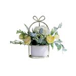 Kunstblumen Künstliche Blumen mit Keramikvase, künstliche Blumenarrangements, Tischdekoration, Blumenaufsätze, Pflanzenstrauß für das Wohnzimmer für jeden Anlass