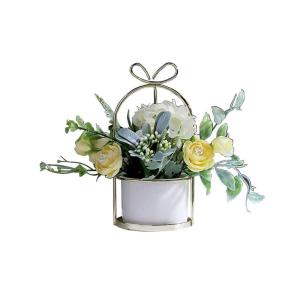 Kunstblumen Künstliche Blumen mit Keramikvase, künstliche Blumenarrangements, Tischdekoration, Blumenaufsätze, Pflanzenstrauß für das Wohnzimmer für jeden Anlass