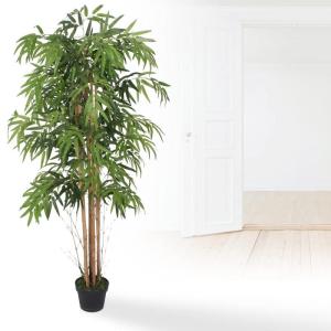 Bamboestruik, bamboeboom, kunstplant, kunstboom, kunstplant, bamboe, kunstplant, echte houten stam, decoratie, interieurdecoratie, 150 cm