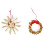68-delige strosterrenset - kerstboomornament - strokerstboombedel - natuurlijke kerstboomhanger - kerstdecoratie