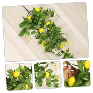 2 Stück Simulation Zitronen Rattan Party Dekorationszubehör Zitronenpicks Zitronenzweige Zur Dekoration Künstliche Zweige Foto Girlande Künstlicher Blumenstrauß Künstliche
