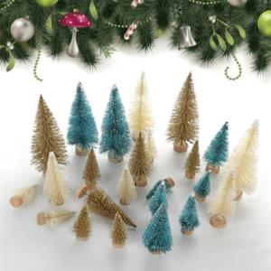 Kleiner Schnee-Weihnachtsbaum, künstliche Frost-Kiefernbäume, Desktop-Miniatur-Kiefernbaum, Tisch-Weihnachtsbaum-Dekoration, DIY, Basteln, Mini-Kiefernbaum