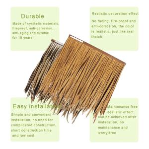 Simulation Thatch Tile Plastic Natural Wild Fake Straw Artificial Fake Thatch Straw Dekoration Bauernhaus Traufe Stroh Pe Flame Retardant Plastic (Farbe: Gelb a,Größe: 1St)