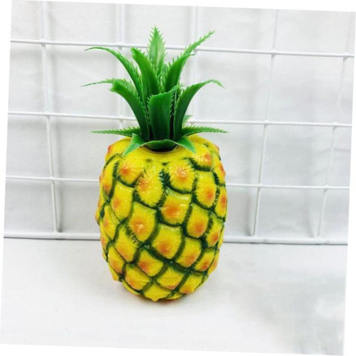1 Satz Lebensechte Fruchtdekoration Dekorative Ananas Simulation Ananas-Modell Ananas Figur Künstliche Früchte Plastikobst Früchte Foto Requisiten Nachahmung Ananas-Modell 2st