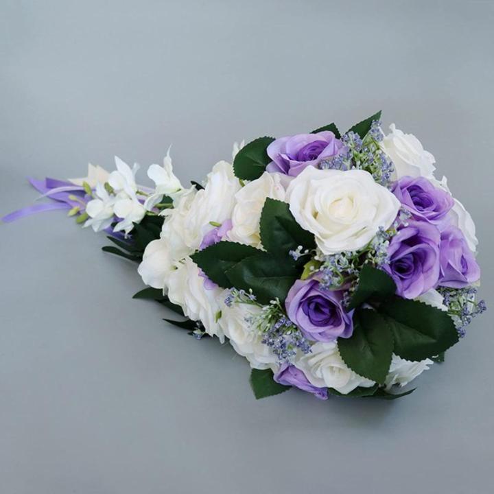 Wassertropfen Rose Hochzeit Brautstrauß Romantische Halten Blume Braut Brautsträuße Brautjungfer Blumenstrauß Valentinstag Dekoration