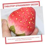 3St Erdbeergarnitur bürodeko büro Dekoration Erdbeer-Dekoration Restaurant-Display-Obst Kuchen verzieren Modell mit gefälschten Früchten imitierte Erdbeerverzierung hölzern