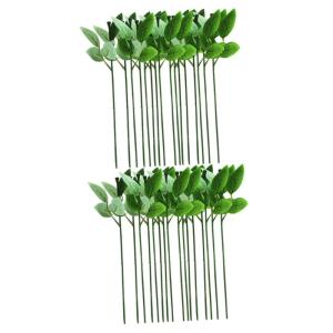 280 STK Rosenstiel künstliche Blumenstiele grüne Girlande Bar bastelt Blumendraht handgemachtes Material Hochzeit grüne Blätter gefälschte Pflanze Kranz Kunststoff