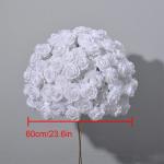 Reine weiße Rose Blume Kugeln, gefälschte Blumen Rosen Kugeln, künstliche Florale Kugel für Mittelstücke Tische, Party, Valentinstag (60cm)