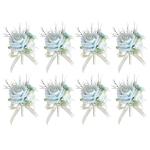 8er-Pack Ansteckblumen für Bräutigam und Braut, anspruchsvolle Ansteckblumen für die Hochzeit, Elegante Boutonniere-Accessoires für Brautjungfern