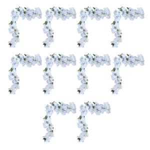 Künstliche Kirschblüten-Rattangirlanden, 10 Stück, Bunte künstliche Sakura-Girlanden, 180 cm, Rattan für Hochzeiten und Heimdekoration