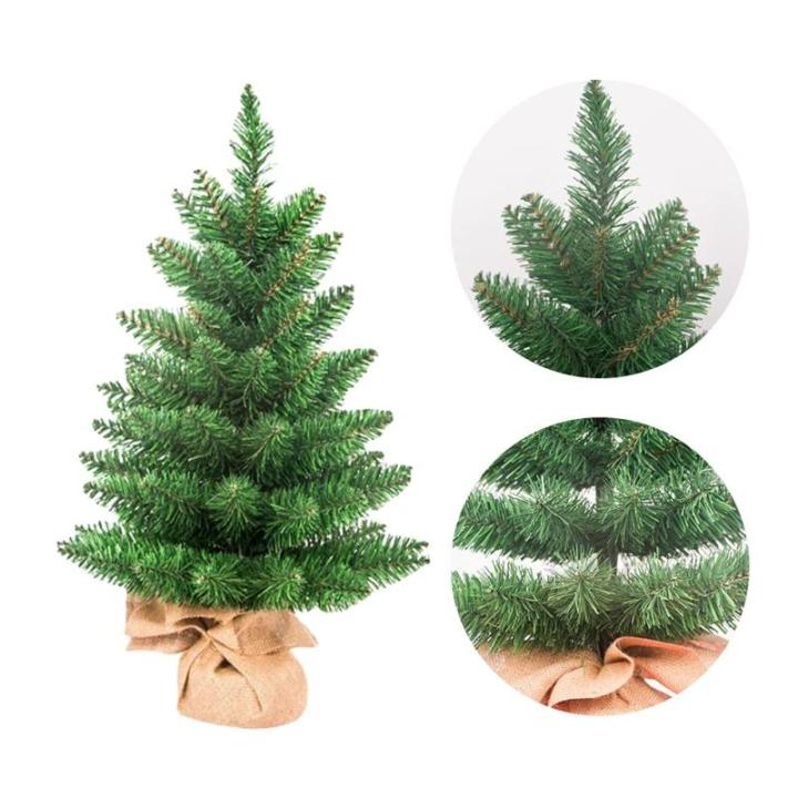 Kunstmatige mini kerstboom tafelblad mini kerstboom ornamenten 60 cm kunstmatige kerstboom met linnen basis perfect voor raam familie verzamelen tuin (#1)