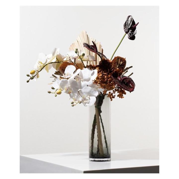 Kunstblumen Leichtes, luxuriöses Kunstblumenarrangement – ​​Elegante Villa-Tischblumen aus Glas für Heim- und Innendekoration mit Blumenmuster für jeden Anlass
