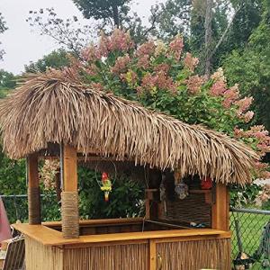 Simulatie strobaksteen dak kunstmatige stro stro tegels plam, decoratie stro dak voor Tiki-hutten bar tuin terras dek paviljoen muur (grootte: 6 stuks, oud stro)
