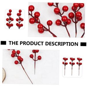 80 STK Simulation rote Fruchtgabel kunstpflanze künstliche Pflanzen hausdeko gefälschte Beerenstiele Stimulation rote Beeren künstliche Stechpalmenbeeren Christbaumschmuck Plast