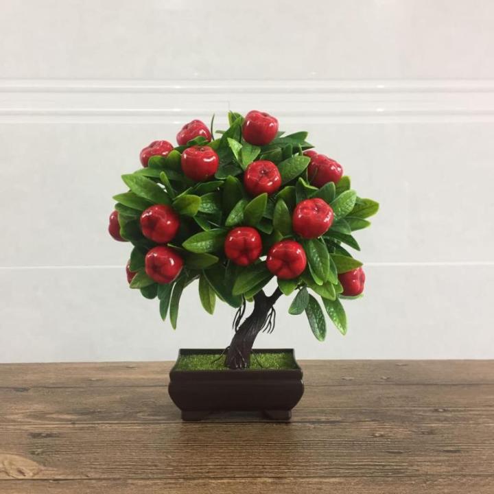 Kunstblumen Künstliche Obst-Topfpflanze, Kunst-Mini-Kunststoff-Obstpflanzen, Kunstpflanzen im Topf, für Geschäft, Büro, Zuhause, Tischdekoration für jeden Anlass