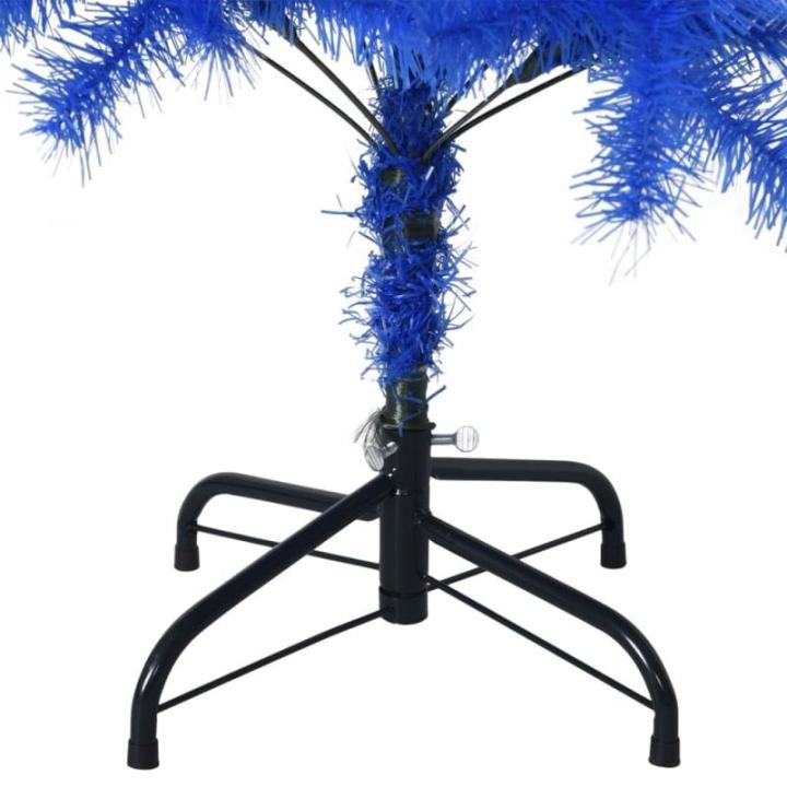 Kunstkerstboom, USB-kerstboom, dennenboom, kunstkerstboom met standaard, blauw, 150 cm, pvc-kerstboom met verlichting,