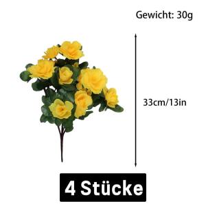 Kunstblumen Deko Künstliche Blumen Blumenstrauss Künstlich Große 33 cm Gardenie Blume Dekoration für Zuhause Tisch Büro Hausgarten Geburtstag Party 0515