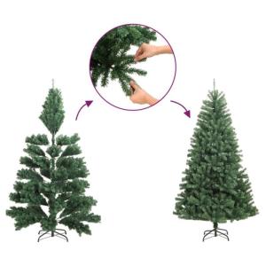 Künstlicher Weihnachtsbaum, Tannenbaum, Christbaum mit Metallständer, Weihnachtsdeko Kunstbaum, Grün 300 cm