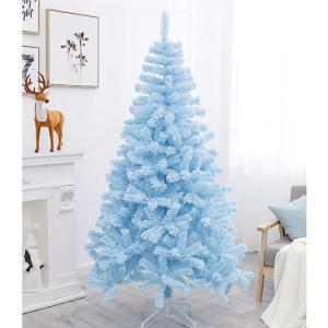 Weihnachtsbaum, Weihnachtsbäume, Ausverkauf, blauer künstlicher Weihnachtsbaum, massiver Metallständer, für drinnen und draußen, Urlaubsdekoration (Farbe: Himmelblau, Größe:
