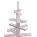 Decoratieve kerstboom HWC-H77, 3D-kerstboom, kerstdecoratie, shabby look, dennenhout, verstelbaar, 130 x 82 x 82 cm, wit