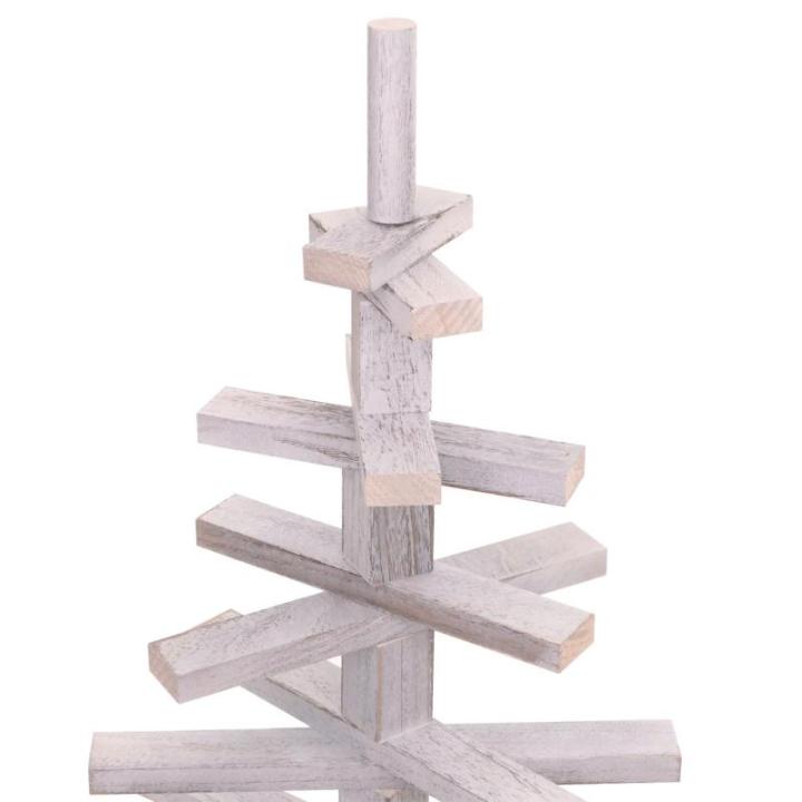 Decoratieve kerstboom HWC-H77, 3D-kerstboom, kerstdecoratie, shabby look, dennenhout, verstelbaar, 130 x 82 x 82 cm, wit