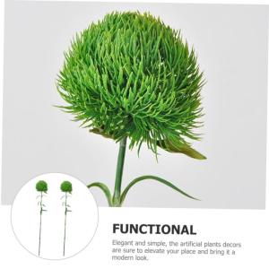 2St künstliche Pflanzenballverzierung dekorative Kunstpflanzen Simulation Formschnittpflanze Buchsbaum Kugel zimmerpflanzen Kunstpflanzen drinnen Zweige für Vase Weich-PVC Green